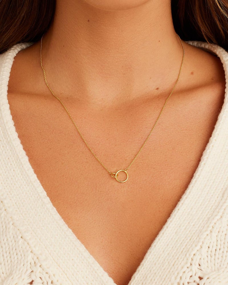 gorjana - Wilshire Adjustable Necklace 18-inch - 18k Gold Plated Brass - Elegant Interlocking Charm - Adjustable Slide Closure - Dainty Layering Staple - Lightweight Daily Wear - Image 5